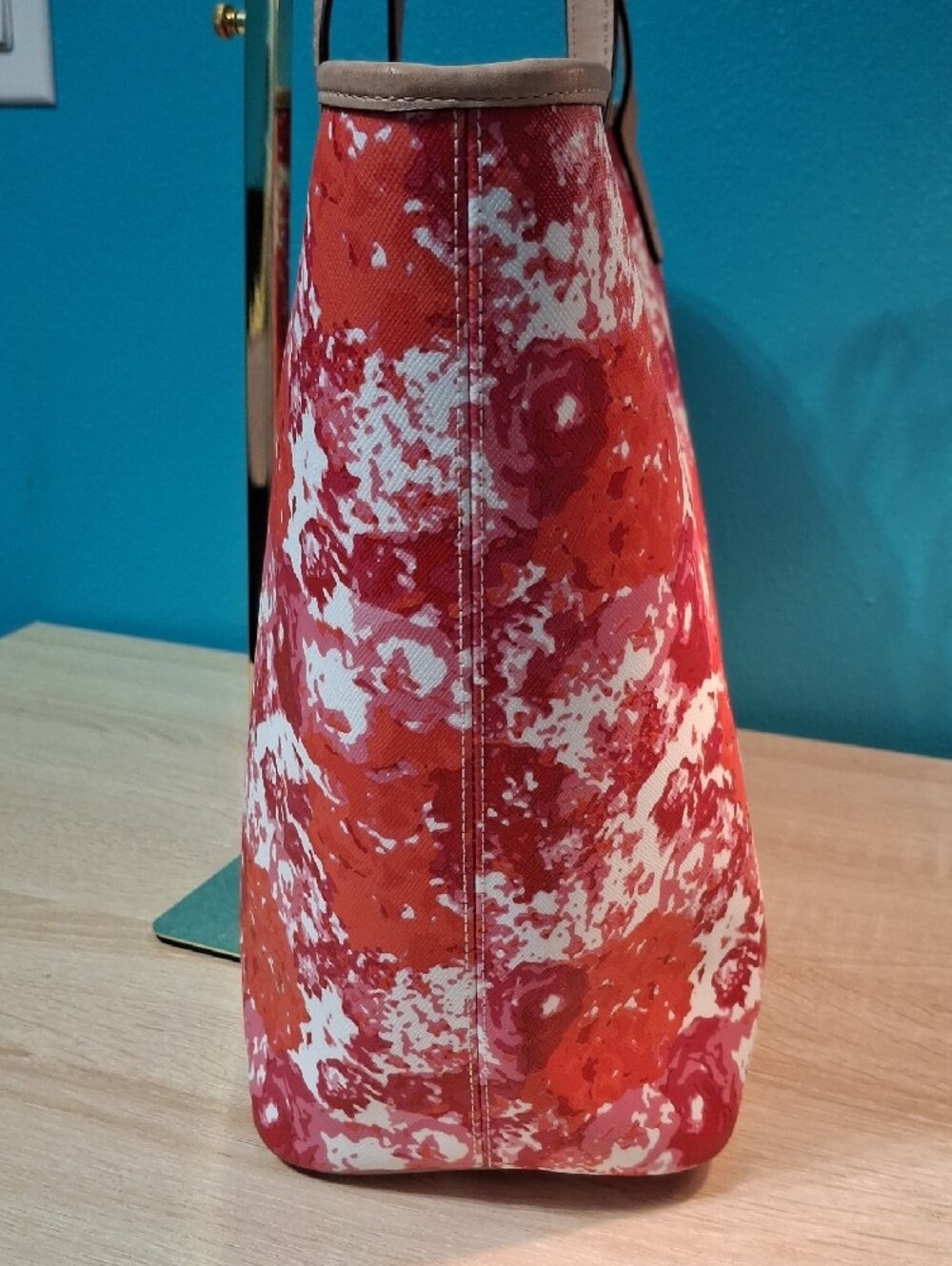 Coach Peyton Red & Pink Floral Print Tote - Picture 6 of 15